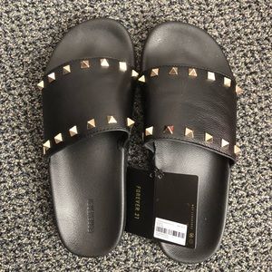 Forever 21 studded slides
